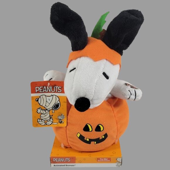 Peanuts Snoopy Halloween Pumpkin Plush Animated/Musical by Dan Dee 2018 NWT - Picture 1 of 6